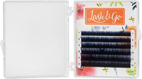 Цветные ресницы омбре Lash&Go, микс 6 линий D 0.07 8-13 черно-синие
