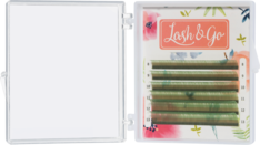 Светло-зеленые ресницы Lash&Go, микс, 6 линий D 0.10 8-13 мм 0