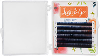 Цветные ресницы омбре Lash&Go, миксы, 6 линий D 0.10 черно-фиолетовые