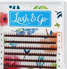 Черные ресницы Lash&Go готовые пучки 2D, микс, 16 линий 1