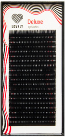 Черные ресницы Lovely Deluxe, 20 линий, отдельные длины 0