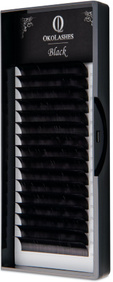 Черные ресницы OkoLashes BLACK, отдельные длины 0