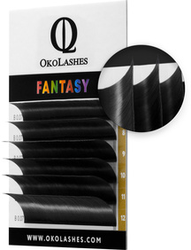 Черные ресницы OkoLashes FANTASY, мини микс 7-12 L 0.10 0