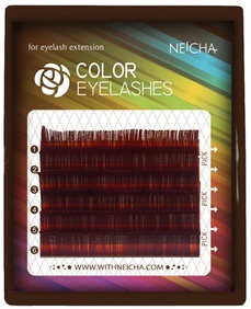 Цветные ресницы NEICHA MINI MIX Wine (винный) C 0.10 8-13 0