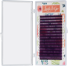 Фиолетовые ресницы Lash&Go, микс, 16 линий 0