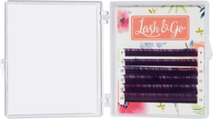Фиолетовые ресницы Lash&Go, миксы, 6 линий C 0.10 7-12 мм 0