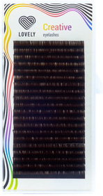 Коричневые ресницы Lovely Темный шоколад, 20 линий (отдельные длины) 0