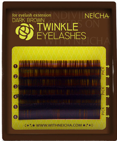 Коричневые ресницы Neicha Twinkle mini, отдельные длины 0
