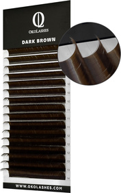 Коричневые ресницы OkoLashes Professional Dark Brown, микс 8-14 0