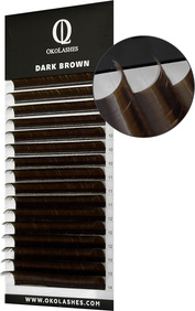 Коричневые ресницы OkoLashes Professional Dark Brown, микс D 0.10 8-14 0