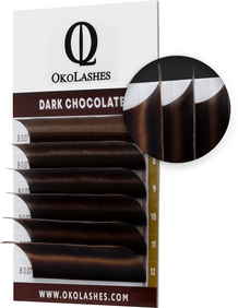 Коричневые ресницы OkoLashes Professional Dark Chocolate, мини микс 7-12 0