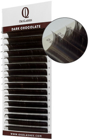 Коричневые ресницы OkoLashes Professional Dark Chocolate, микс 6-14 изгиб D 0