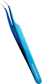 Пинцет изогнутый с ручной заточкой extra-sharp ENIGMA (blue metallic) 0
