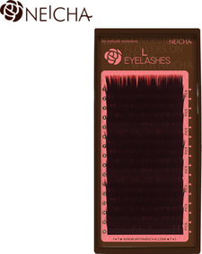Ресницы коричневые NEICHA Twinkle,микс 16 линий,  L-изгиб L-Natural Curve 0.10 8-14 0