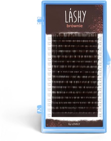 Ресницы темно-коричневые LASHY Brownie - 16 линий D 0.07 9 мм 0