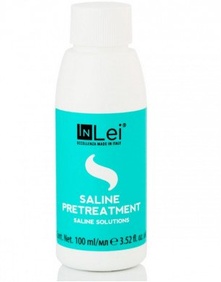 Солевой раствор InLei для обезжиривания ресниц и бровей перед окраской, 100 мл 0