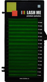Цветные ресницы LASH ME, зеленый mix 8-12 L 0.10 0
