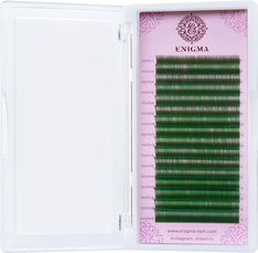 Зеленые ресницы Enigma, микс, 16 линий 0